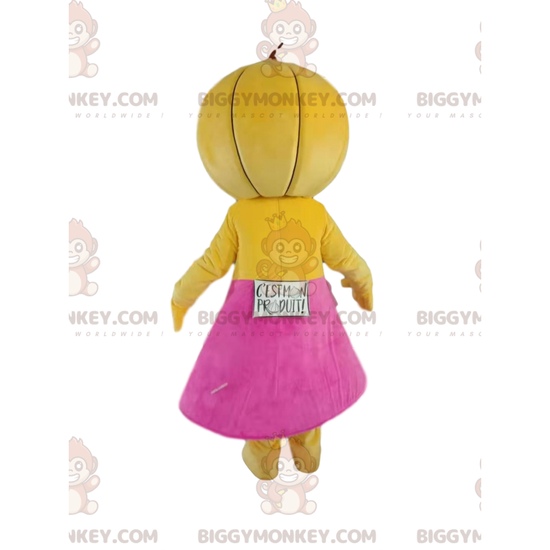 Kostým melounu BIGGYMONKEY™ maskota s fuchsiovou sukní –