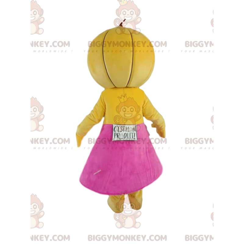 Traje de mascote Melon BIGGYMONKEY™ com saia fúcsia –