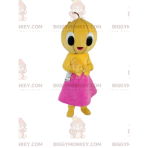 Traje de mascote Melon BIGGYMONKEY™ com saia fúcsia –