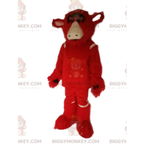 Kostým maskota Červená kráva BIGGYMONKEY™ s láskyplným vzhledem
