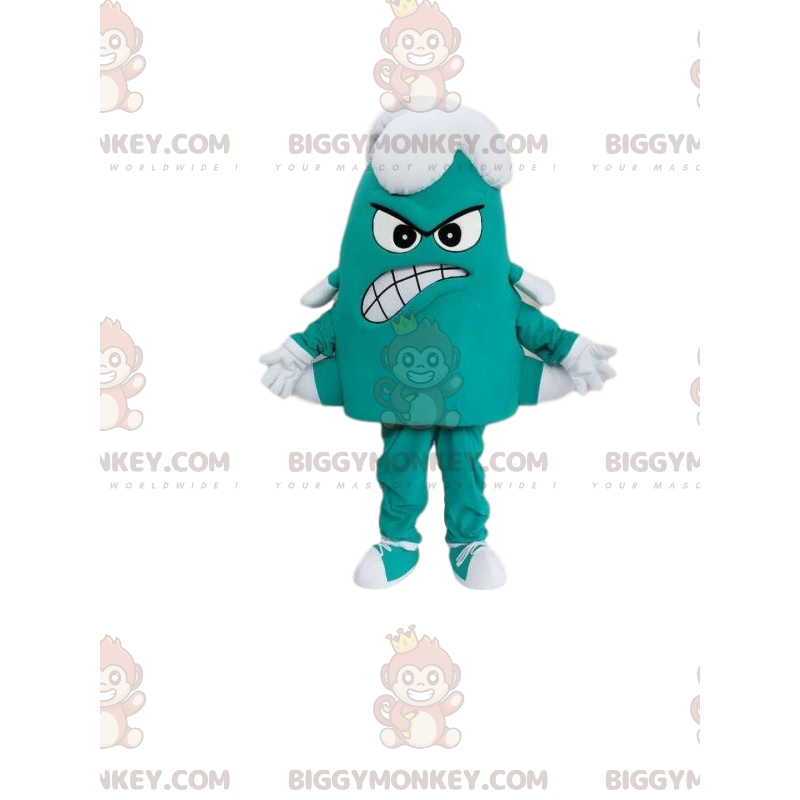 BIGGYMONKEY™ Mascottekostuum Klein groen en wit monster met zes
