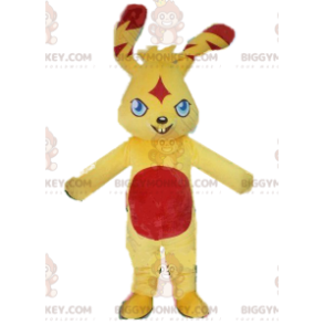 BIGGYMONKEY™ maskotkostume Lille gul og rød kanin med et