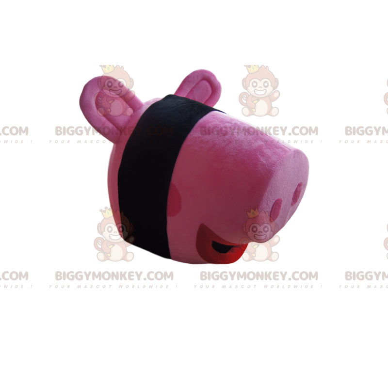 Cabeza de disfraz de mascota Pink Pig BIGGYMONKEY™ -