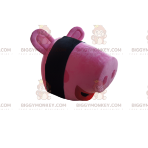 Tête de Costume de mascotte BIGGYMONKEY™ de cochon rose -