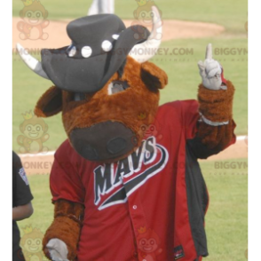 Disfraz de mascota de vaca marrón BIGGYMONKEY™ en ropa