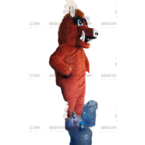 Brown Boar BIGGYMONKEY™ Mascot Costume With Gorgeous Crest -