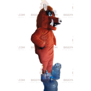 Costume de mascotte BIGGYMONKEY™ de sanglier marron avec une