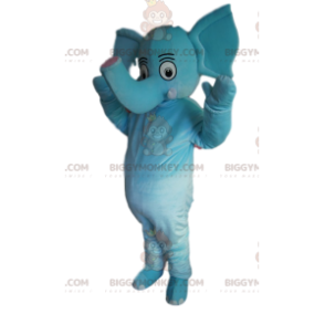 Costume de mascotte BIGGYMONKEY™ d'éléphant bleu avec une jolie