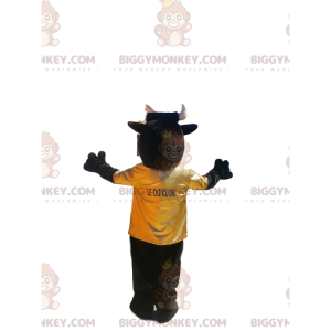 Traje de mascote BIGGYMONKEY™ de touro muito entusiasmado com