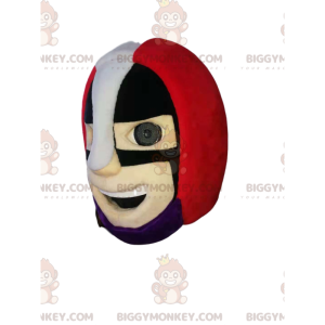 Superheld BIGGYMONKEY™ mascottekostuum hoofd met rode helm -