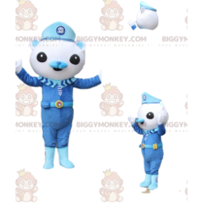 Traje de mascote BIGGYMONKEY™ Pequeno Urso Branco com Traje de