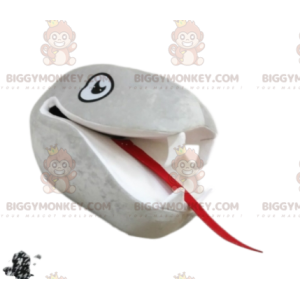 Cabeça de mascote de cobra cinza BIGGYMONKEY™ com presas