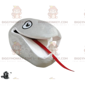 Tête de Costume de mascotte BIGGYMONKEY™ de serpent gris avec