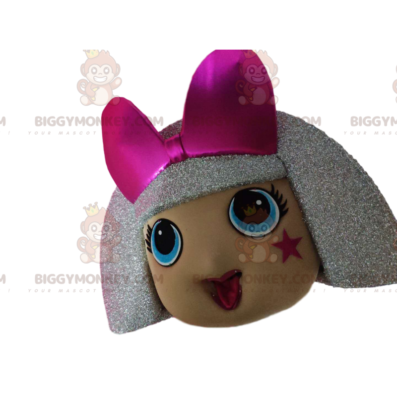 Tête de Costume de mascotte BIGGYMONKEY™ de fille avec des