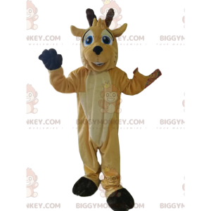 Costume de mascotte BIGGYMONKEY™ de daim avec un grand sourire