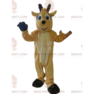 Traje de mascote Buckskin BIGGYMONKEY™ com grande sorriso e