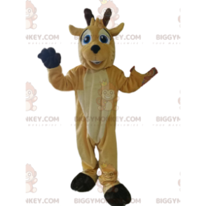 Traje de mascote Buckskin BIGGYMONKEY™ com grande sorriso e