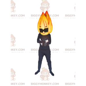 Black Character BIGGYMONKEY™ Mascot Costume with Flame Head –