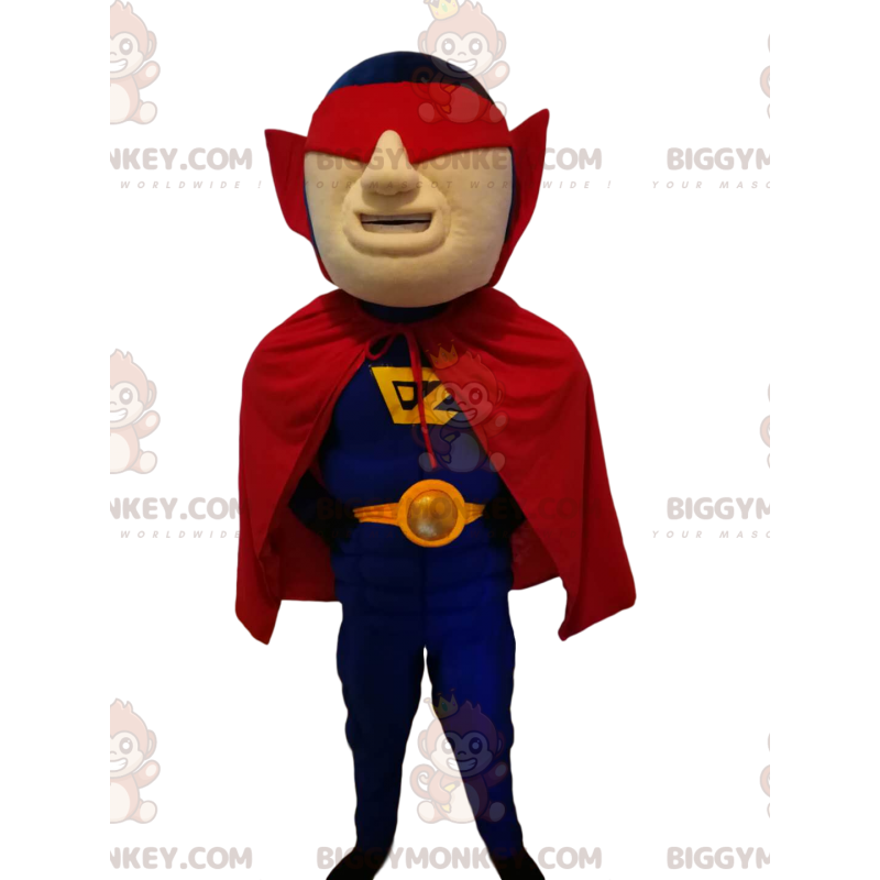 Superhelte BIGGYMONKEY™ maskotkostume med rød maske og kappe -