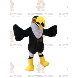 Costume de mascotte BIGGYMONKEY™ de toucan noir et blanc avec