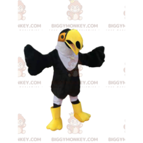 BIGGYMONKEY™ Costume da mascotte di tucano bianco e nero con