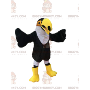 BIGGYMONKEY™ maskotkostume af sort og hvid tukan med smukt gult
