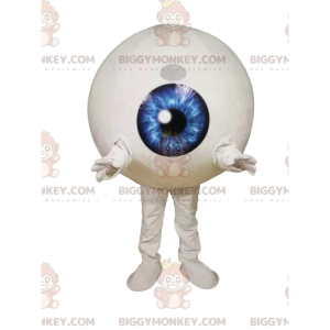 Eye BIGGYMONKEY™ maskotdräkt med elektrifierande blå iris -