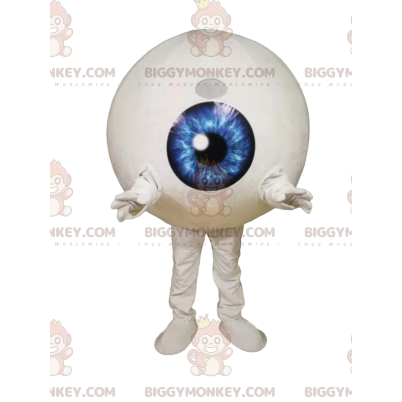 Kostým maskota Eye BIGGYMONKEY™ s elektrizující modrou duhovkou