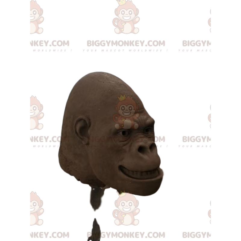 Hnědá hlava v kostýmu maskota gorily BIGGYMONKEY™. Hlava