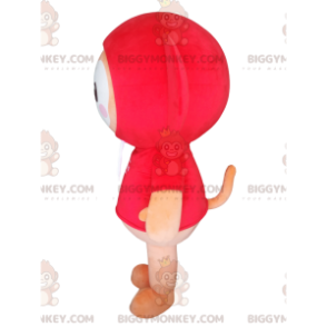 BIGGYMONKEY™ mascot costume of little orange teddy bear with a