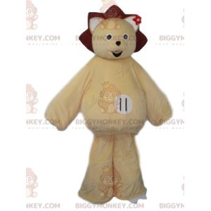 BIGGYMONKEY™ maskotkostume af smilende bjørneunge med en krone