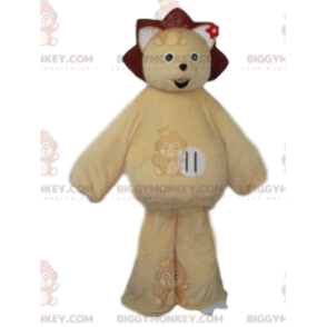 BIGGYMONKEY™ mascot costume of smiling bear cub with a crown