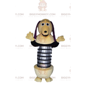 Costume de mascotte BIGGYMONKEY™ de teckel avec un ressort.