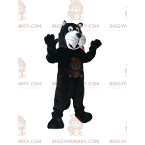 Costume de mascotte BIGGYMONKEY™ de panthère noire et blanche.