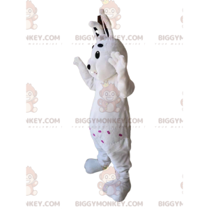 Valkoinen Rabbit BIGGYMONKEY™ maskottiasu. Valkoinen kanin asu