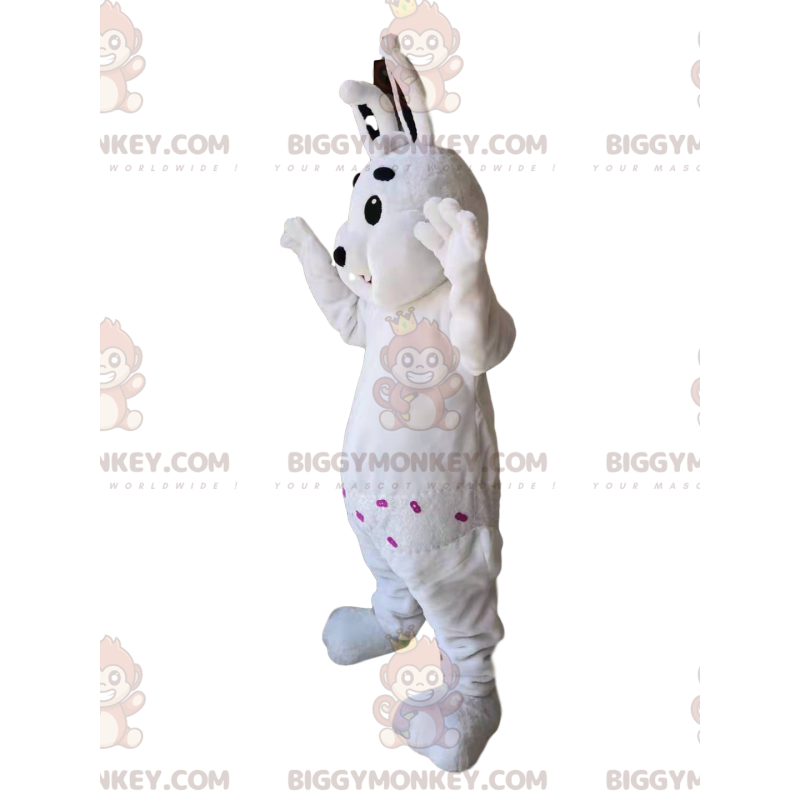 Hvid kanin BIGGYMONKEY™ maskotkostume. Hvidt kanin kostume -