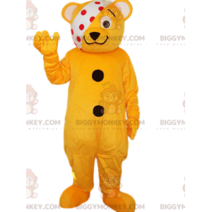 Orange orange bjørn BIGGYMONKEY™ maskotkostume med rød
