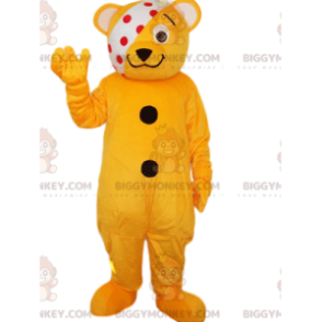 Orange Orange Bear BIGGYMONKEY™ Mascot Costume with Red Polka