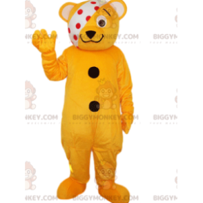 Orange Orange Bär BIGGYMONKEY™ Maskottchen-Kostüm mit rot