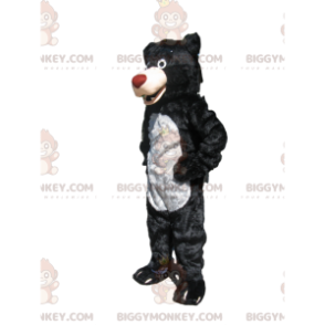 BIGGYMONKEY™ Maskottchenkostüm Schwarzer Bär mit roter Schnauze
