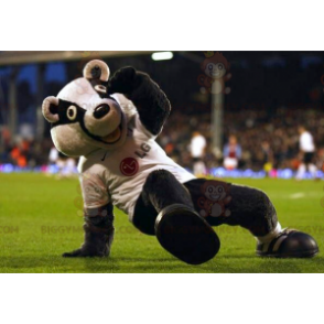 Disfraz de mapache para mascota de oso blanco y negro