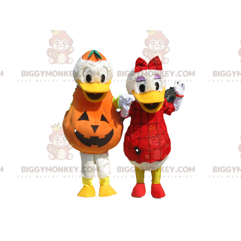 Donald ja Daisy BIGGYMONKEY™ maskottipukuduo Halloween-asulla -