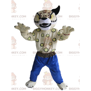 Costume de mascotte BIGGYMONKEY™ de panthère blanche avec un