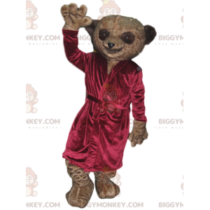 BIGGYMONKEY™ Bruin Maki-mascottekostuum met grote ogen en