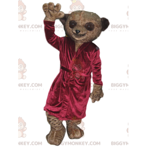 BIGGYMONKEY™ Disfraz de mascota de lémur marrón con ojos