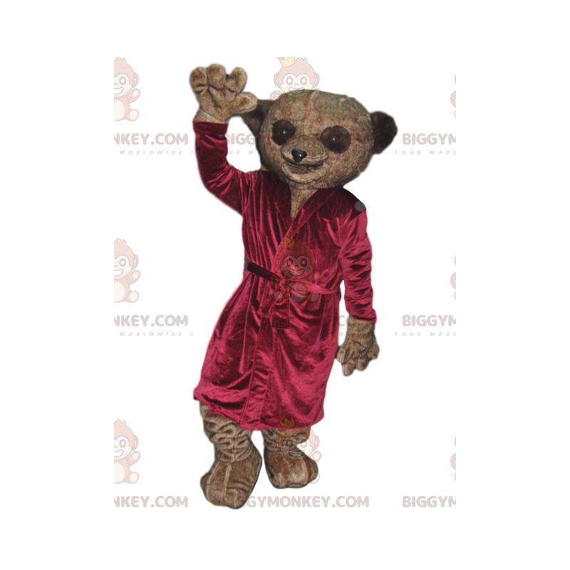 BIGGYMONKEY™ Disfraz de mascota de lémur marrón con ojos
