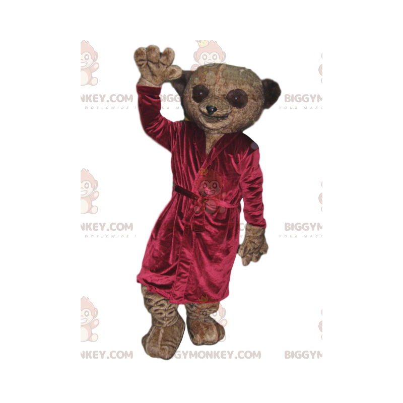 Costume de mascotte BIGGYMONKEY™ de lémurien marron avec de