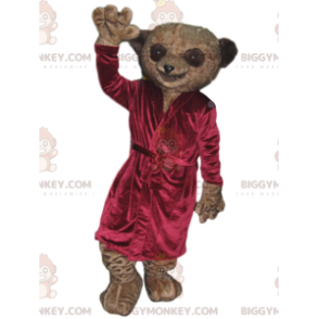 BIGGYMONKEY™ Bruin Maki-mascottekostuum met grote ogen en