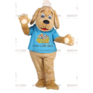 BIGGYMONKEY™ schattige lachende puppy mascotte kostuum met