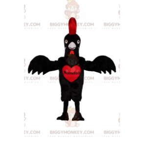 Disfraz de mascota gallina negra y roja BIGGYMONKEY™ -